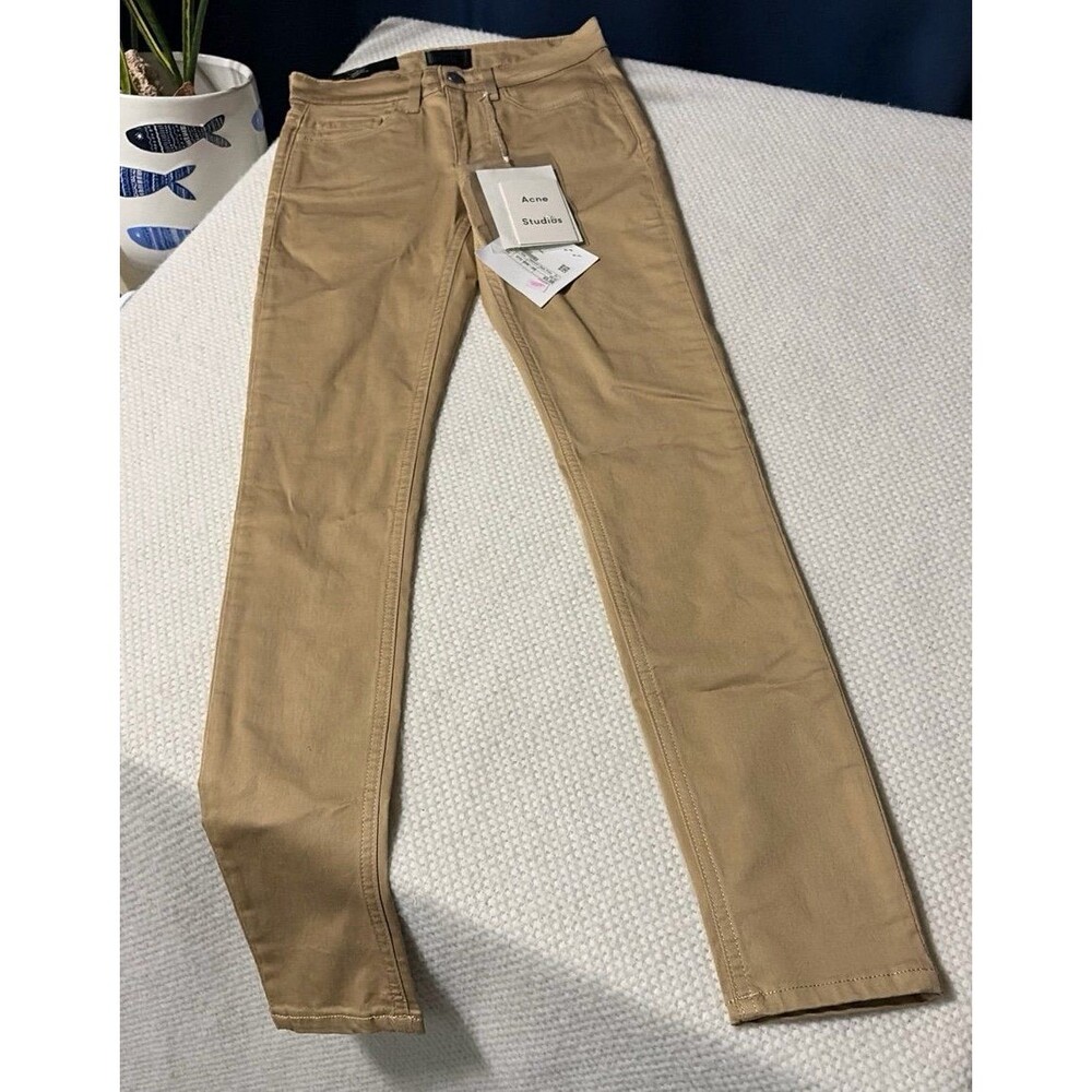NWT Acne Studios Skin 5 Pocket Skinny Jeans Tan Khaki 23/32